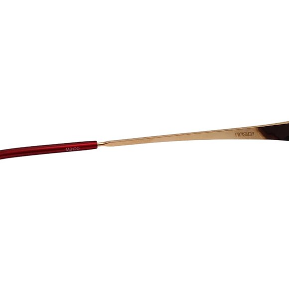 Matsuda M3120 Cat Eye Sunglass | Bordeaux - Pale Gold | Grey Solid Lenses (0391) main image 8